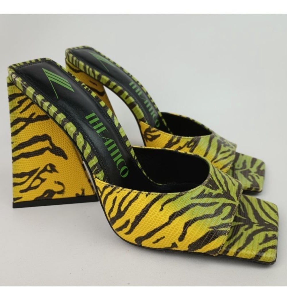 The Attico Women's Devon Anais Snake Effect Slide Sandals